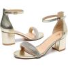 imageAmoji Womens 25 Inch Low Heel Ankle Strap Dressy Sandals 301Rhinestonegold