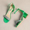 imageAmoji Womens 25 Inch Low Heel Ankle Strap Dressy Sandals 301Rhinestonegreen