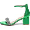 imageAmoji Womens 25 Inch Low Heel Ankle Strap Dressy Sandals 301Rhinestonegreen