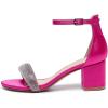 imageAmoji Womens 25 Inch Low Heel Ankle Strap Dressy Sandals 301Rhinestonerose