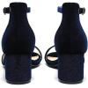 imageAmoji Womens 25 Inch Low Heel Ankle Strap Dressy Sandals 301Velvetnavy