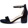imageAmoji Womens 25 Inch Low Heel Ankle Strap Dressy Sandals 301Velvetnavy