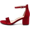 imageAmoji Womens 25 Inch Low Heel Ankle Strap Dressy Sandals 301Velvetred