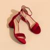 imageAmoji Womens 25 Inch Low Heel Ankle Strap Dressy Sandals 301Velvetred