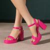 imageAmoji Womens 4 Inch Platform Chunky Heel Ankle Strap Block Heeled Sandals 311Fuchsiapu