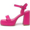 imageAmoji Womens 4 Inch Platform Chunky Heel Ankle Strap Block Heeled Sandals 311Fuchsiapu