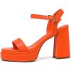 imageAmoji Womens 4 Inch Platform Chunky Heel Ankle Strap Block Heeled Sandals 311Orangepu