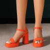 imageAmoji Womens 4 Inch Platform Chunky Heel Ankle Strap Block Heeled Sandals 311Orangepu