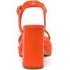 imageAmoji Womens 4 Inch Platform Chunky Heel Ankle Strap Block Heeled Sandals 311Orangepu