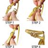 imageWomens Block Heels 4 Inch Platform Braid Knot Ankle Strap Lady Heeled Sandals FZ3194inchpugreen
