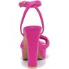 imageWomens Block Heels 4 Inch Platform Braid Knot Ankle Strap Lady Heeled Sandals FZ3194inchpurose