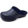 imageAmoji Fur Lined Clogs Fleece Garden Slippers House Home Winter Clogs ShoesNavy