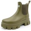 imageAmoji Unisex Ankle Chelsea Rain Platform Rubber Waterproof Boots 917Olive