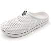 imageAmoji Unisex Garden Clogs Shoes Sandals Slippers AM1761White