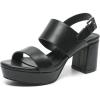 imageAmoji Women 3 Inch Block Heels Platform Strap Chunky Heeled Sandals 3283inchpublack