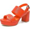 imageAmoji Women 3 Inch Block Heels Platform Strap Chunky Heeled Sandals 3283inchpuorange