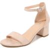 imageAmoji Womens 25 Inch Low Heel Ankle Strap Dressy Sandals 301Nudenubuck