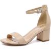 imageAmoji Womens 25 Inch Low Heel Ankle Strap Dressy Sandals 301Nudepu