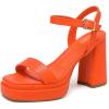 imageAmoji Womens 4 Inch Platform Chunky Heel Ankle Strap Block Heeled Sandals 311Orangepu