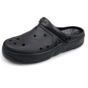 imageAmoji Unisex Garden Clogs Gardening Slip On Shoes CL212Blackblack