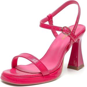 imageAmoji Women 4 Inches Heels Lady Platform Heeled Sandals Ankle Strap FZ323323rose