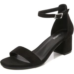 imageAmoji Womens 25 Inch Low Heel Ankle Strap Dressy Sandals 301Blacknubuck