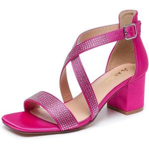 imageAmoji Womens 25 Inch Low Heel Ankle Strap Dressy Sandals 301Crossrose