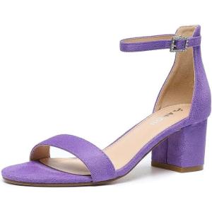 imageAmoji Womens 25 Inch Low Heel Ankle Strap Dressy Sandals 301Lavender