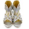 imageAmoji Girl Dress Sandals Girl Sparkly High Heels Kid Flower Wedding Princess Shoes Silver KID421 Size 4 Big Kid
