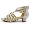 imageAmoji Girl Dress Sandals Girl Sparkly High Heels Kid Flower Wedding Princess Shoes Silver KID421 Size 4 Big Kid