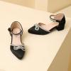 imageAmoji Girls High Heels Kid Ankle Strap Dress Shoes Wedding Party for Little Kid Big Kid 412413blacksatin