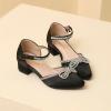 imageAmoji Girls High Heels Kid Ankle Strap Dress Shoes Wedding Party for Little Kid Big Kid 412413blacksatin