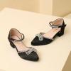 imageAmoji Girls High Heels Kid Ankle Strap Dress Shoes Wedding Party for Little Kid Big Kid 412413blacksatin