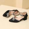 imageAmoji Girls High Heels Kid Ankle Strap Dress Shoes Wedding Party for Little Kid Big Kid 412413blacksatin
