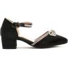 imageAmoji Girls High Heels Kid Ankle Strap Dress Shoes Wedding Party for Little Kid Big Kid 412413blacksatin