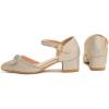 imageAmoji Girls High Heels Kid Ankle Strap Dress Shoes Wedding Party for Little Kid Big Kid 412413goldglitter