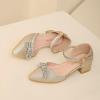 imageAmoji Girls High Heels Kid Ankle Strap Dress Shoes Wedding Party for Little Kid Big Kid 412413goldglitter