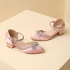imageAmoji Girls High Heels Kid Ankle Strap Dress Shoes Wedding Party for Little Kid Big Kid 412413pinksatin