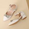 imageAmoji Girls High Heels Kid Ankle Strap Dress Shoes Wedding Party for Little Kid Big Kid 412413whitepu