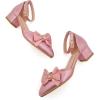 imageAmoji Girls High Heels Kid Ankle Strap Dress Shoes Wedding Party for Little Kid Big Kid 412417pink