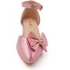 imageAmoji Girls High Heels Kid Ankle Strap Dress Shoes Wedding Party for Little Kid Big Kid 412417pink