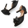 imageAmoji Girls High Heels Kid Ankle Strap Dress Shoes Wedding Party for Little Kid Big Kid 412419black