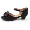 imageAmoji Girls High Heels Kid Ankle Strap Dress Shoes Wedding Party for Little Kid Big Kid 412419black