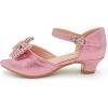 imageAmoji Girls High Heels Kid Ankle Strap Dress Shoes Wedding Party for Little Kid Big Kid 412419pink