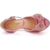 imageAmoji Girls High Heels Kid Ankle Strap Dress Shoes Wedding Party for Little Kid Big Kid 412419pink