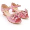 imageAmoji Girls High Heels Kid Ankle Strap Dress Shoes Wedding Party for Little Kid Big Kid 412419pink