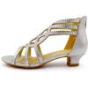 imageAmoji Girls High Heels Kid Ankle Strap Dress Shoes Wedding Party for Little Kid Big Kid 412420silver