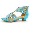 imageAmoji Girls High Heels Kid Ankle Strap Dress Shoes Wedding Party for Little Kid Big Kid 412421blue