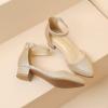 imageAmoji Girls High Heels Kid Ankle Strap Dress Shoes Wedding Party for Little Kid Big Kid 412Gold