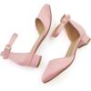 imageAmoji Girls High Heels Kid Ankle Strap Dress Shoes Wedding Party for Little Kid Big Kid 412Pink
